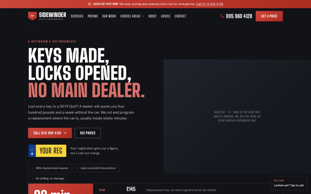 The Sidewinder homepage